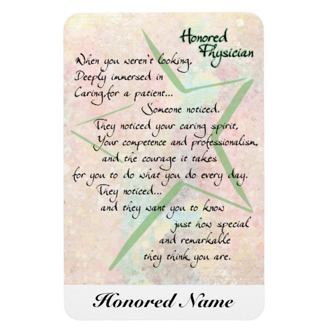 Ímã Médico (ou Médico) Obrigado um Magnet de Apreciaçã (Vertical)