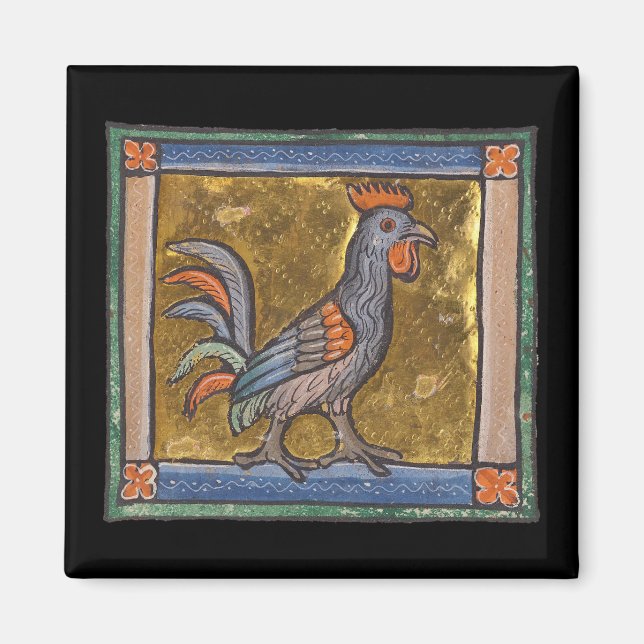 Imã Medieval Bestiary Rooster c. 1270 (Frente)