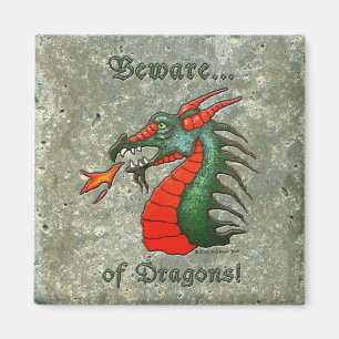 Imã Medieval Beware dragões