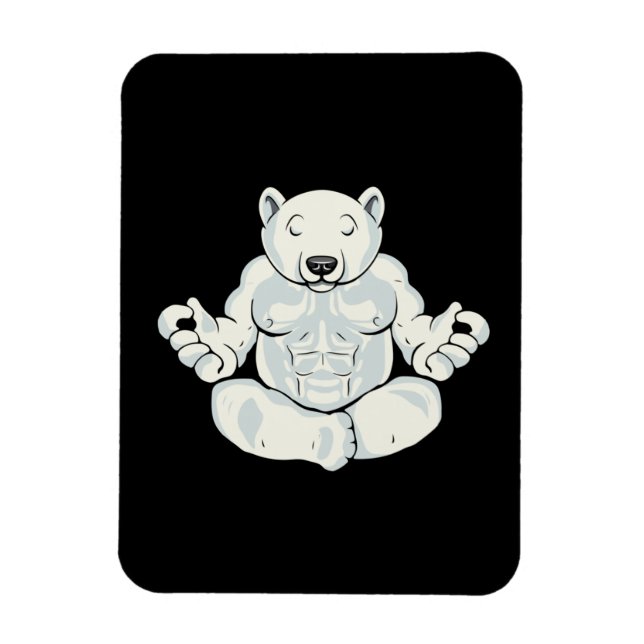 Ímã Meditação de Urso Polar Presente Yoga Sobrevive Mu (Vertical)