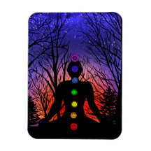 Meditação e as Árvores numa noite estrelada às