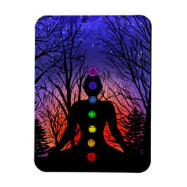 Ímã Meditação e as Árvores numa noite estrelada às