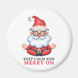 Imã Meditação Engraçada De Papai Noel Mantém Calma E F