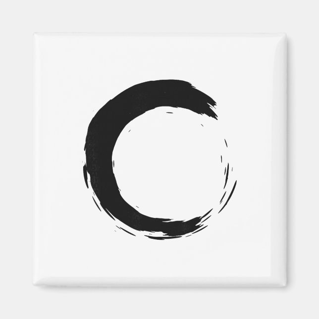 Imã Meditação Enso Círculo Mindfulness Buda Budista (Frente)