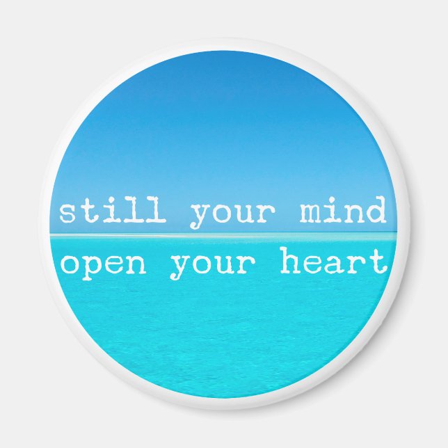Imã Meditação Mindful Citação: Mente Estática, Coração (Frente)