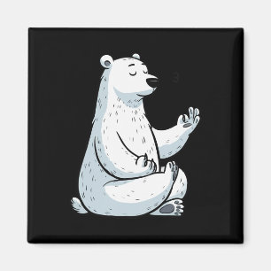 Imã Meditação Urso Polar Pose de Yoga Animal Relaxante