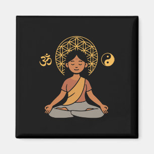 Imã Meditação Yoga Símbolo Om Geometria Sagrada Yin Ya