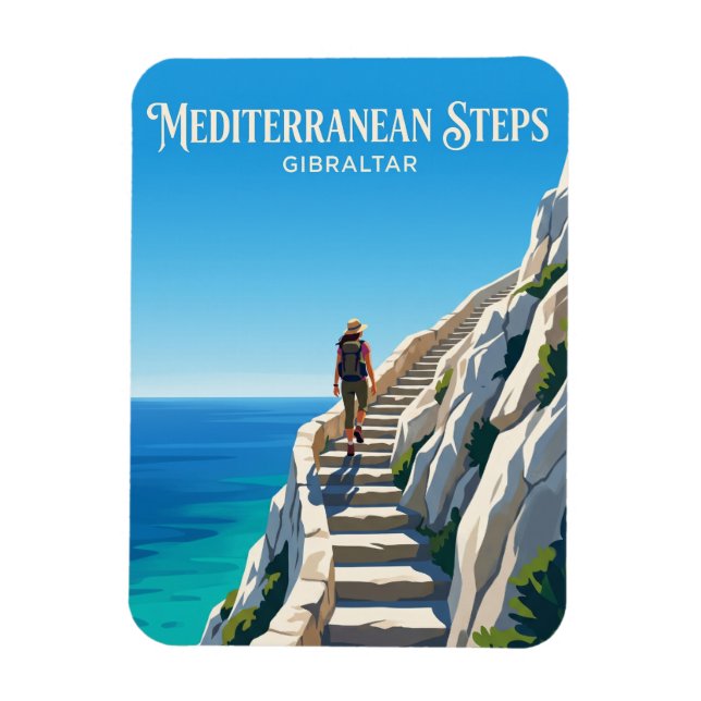 Ímã Mediterranean Steps, Rocha Alta, Gibraltar (Vertical)