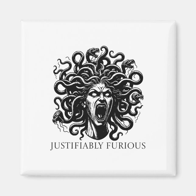 Imã Medusa Justificadamente Furiosa Mitologia Grega Fe (Frente)