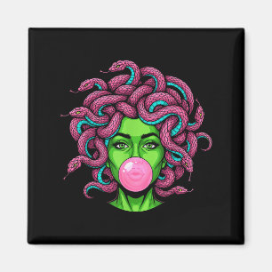 Imã Medusa soprando chiclete P Arte Design Mitologia