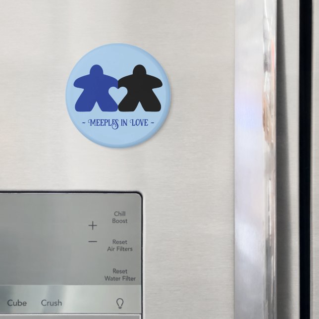 Imã Meeples Apaixonados, Ímã Azul e Preto (In Situ (Fridge))