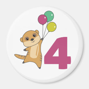 Imã Meerkat Quarto Aniversário Balões Para Crianças