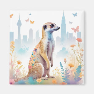 Imã Meerkat Vintage Animal Nature Decor