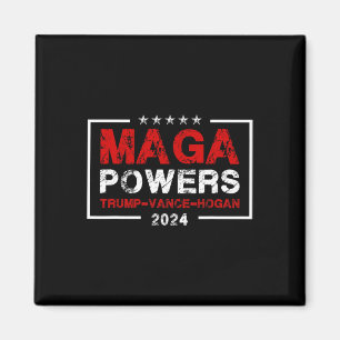 Imã Mega Powers Trump Vance Hogan 2024 Funny Patriótic