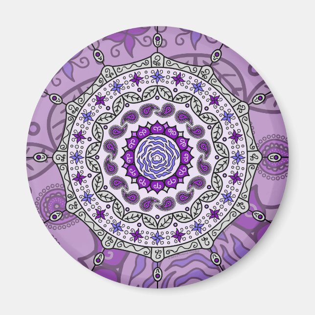 Imã Mehndi Fantasy Silver Magnet (Frente)