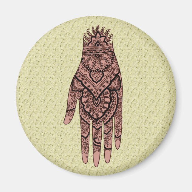 Imã Mehndi Tattoo Art Design Magnet (Frente)