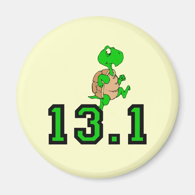 Imã Meia maratona de tartaruga engraçada (Frente)