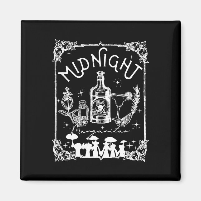 Imã Meia-Noite Margaritas Prática Tee Halloween (Frente)