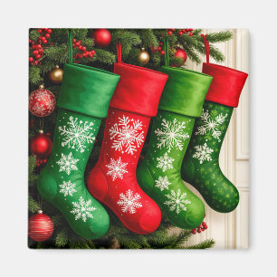 Imã Meias de Natal Coloridas Penduradas Juntas