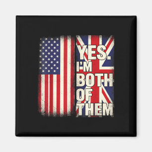 Imã Meio americano meio britânico bandeira dos EUA rei