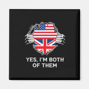 Imã Meio Americano Meio Britânico Bandeira EUA Inglate
