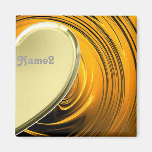 Imã Meio coração Lover2 dourado