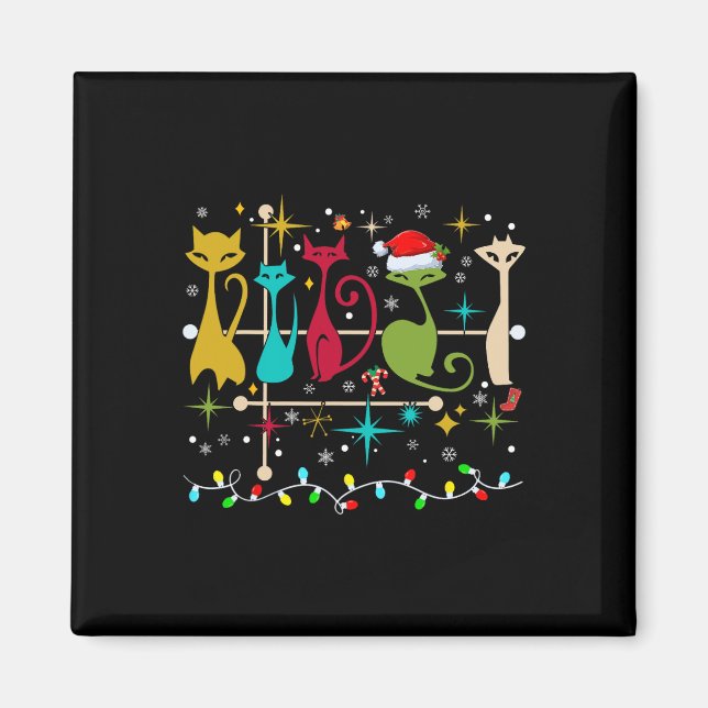 Imã Meio século de aparência moderna Gatos de natal 50 (Frente)