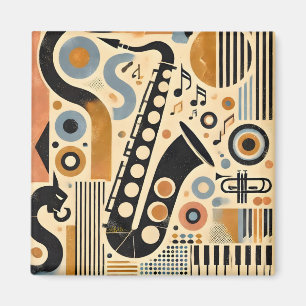 Imã Meio século Jazz Age Minimalista Art Saxofone