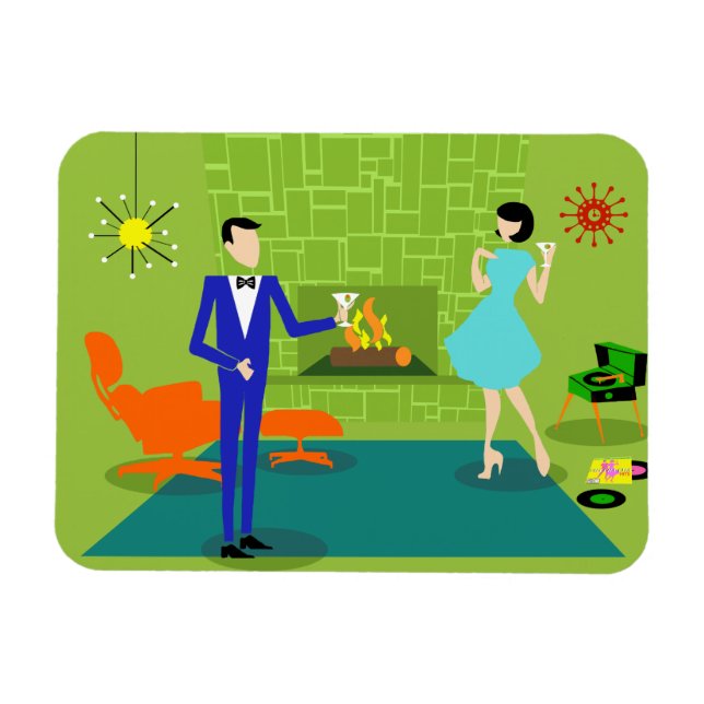 Ímã meio século Magnet flexível do Casal moderno (Horizontal)