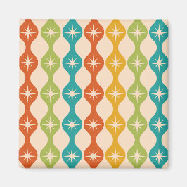 Imã Meio século Retro Starbursts em um padrão de ogee