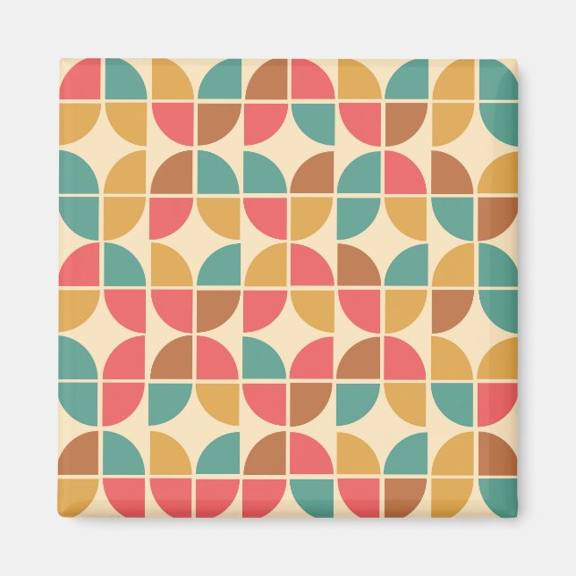 Imã Meio século Vermelho Geométrico Mostarda de Teto A (Frente)