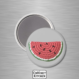 Imã Melancia de Fruta Mínima Rosa, Crochet Melancia