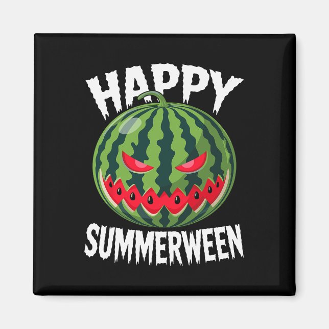 Imã Melancia Jackolanterna no Verão Halloween Sum Feli (Frente)
