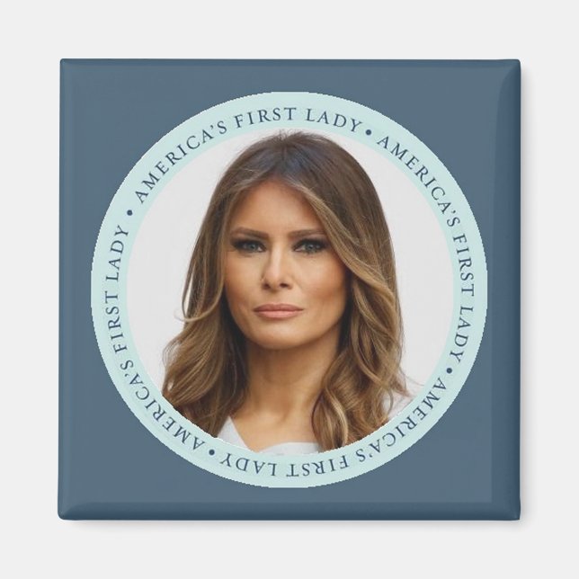 Imã Melania TRUMP First Lady Square Magnet (Frente)