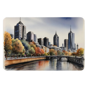 Ímã Melbourne watercolor art