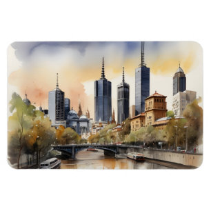 Ímã Melbourne watercolor art