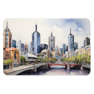 Ímã Melbourne watercolor art