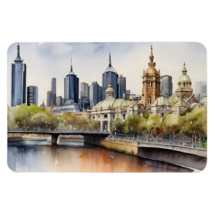 Ímã Melbourne watercolor art