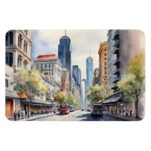 Ímã Melbourne watercolor art