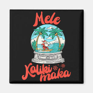 Imã Mele Kalikimaka Bola de Neve Papai Noel Vintage Ha