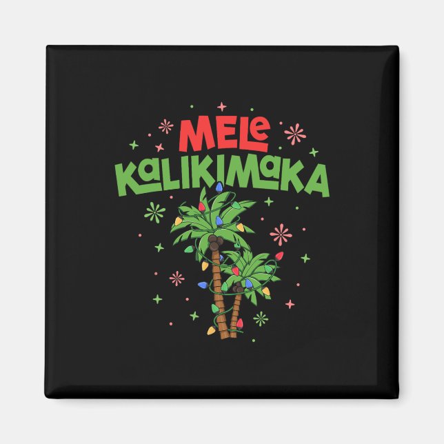 Imã Mele Kalikimaka Havaiana Palm-Light (Frente)