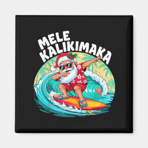 Imã Mele Kalikimaka Natal havaiano Papai Noel Surfando