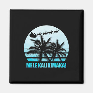 Imã Mele Kalikimaka Retro Havaiana Família Natal Va