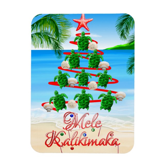 Ímã Mele Kalikimaka Turtles (Vertical)