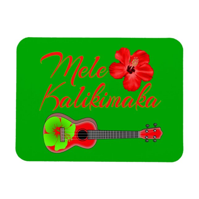 Ímã Mele Kalikimaka Ukulele (Horizontal)