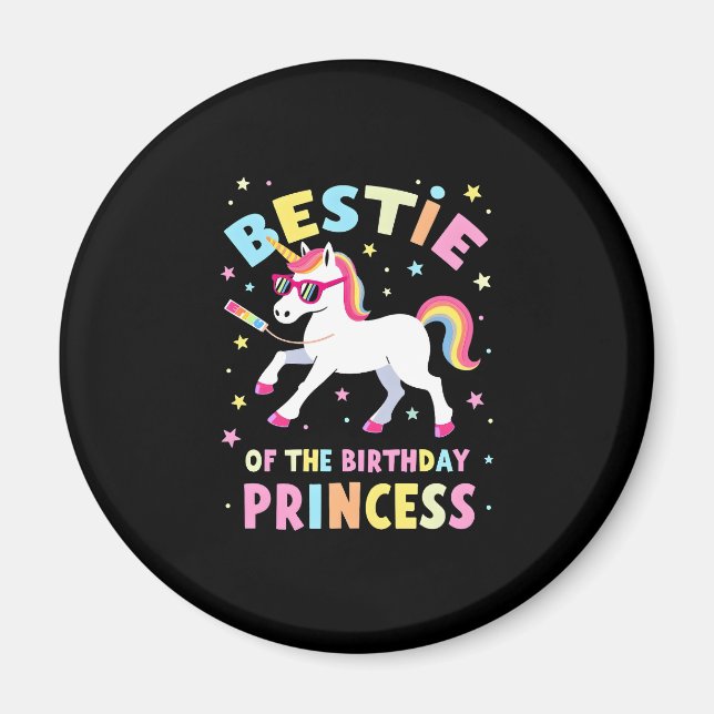 Imã Melhor Amiga da Princesa de Aniversário Menina Dab (Frente)