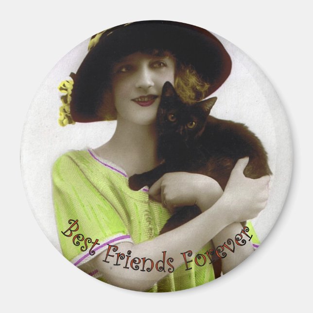 Imã Melhor Amiga para Mulher e Gato (Frente)
