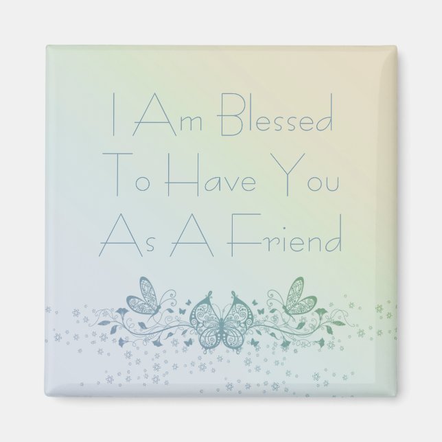 Imã Melhor Amigo Linda Borboleta Verde Azul (Frente)