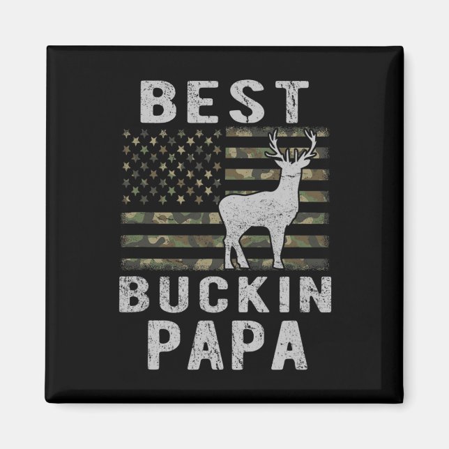 Imã Melhor Bucking Papa Camouflage Bandeira Americana  (Frente)
