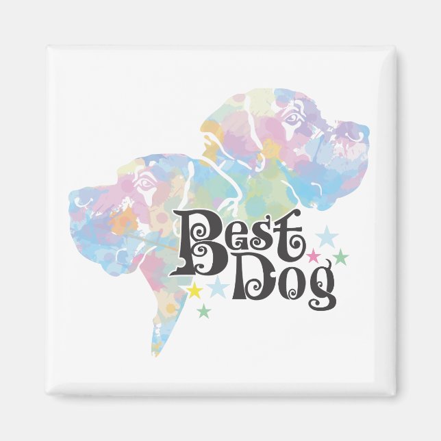 Imã Melhor Cão "colorido" (Frente)